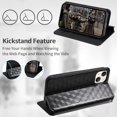 thumbnail image 6 of Dteck Case For Samsung Galaxy A12,Magnetic Pattern Leather Card Holder Wallet Case Hybrid Rubber Kickstand Protective Cover,Black, 6 of 6