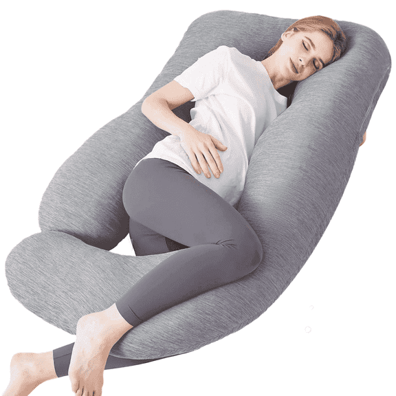 COOKEY Cooling Pregnancy Pillow,U Shaped Full Body Maternity Pillows for Belly and Back Support,Super Breathable for Hot Sleeper
