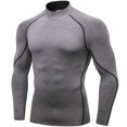 thumbnail image 1 of Men's Compression Shirts Long Sleeve Athletic Workout Tops Gym Undershirts Active Sports Baselayers Grey, 1 of 10