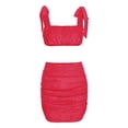 thumbnail image 1 of VISgogo, traje de falda para mujer, Color sólido, plisado, correa de doble cara, chaleco ajustado con tirantes + falda de cintura alta, conjunto sencillo de dos piezas VISgogo  moda, 1 of 5