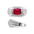 thumbnail image 4 of Mens 3.75 Carat (ctw) Lab Created Ruby Ring in Sterling Silver, 4 of 5