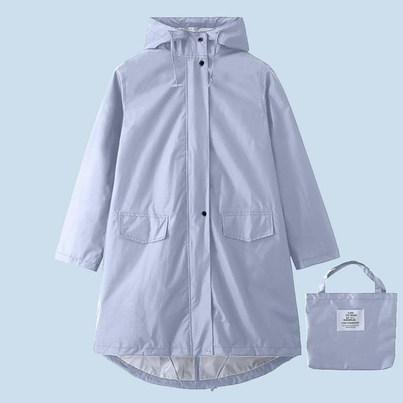 Raincoats for Women Full Zip Up Rain Jacket Long Sleeve Waterproof Windbreaker for Outdoors Hiking Running Climbing