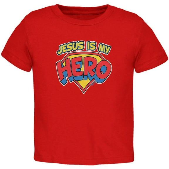 Jesus Is My Hero Toddler T Shirt Red 4T