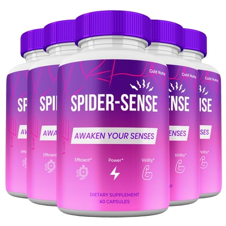 SpiderSense Supplement, High Potency Spider Sense Pills, All Natural Formula for Men Spider Sense Capsules, 5 Months Supply (5 Pack)