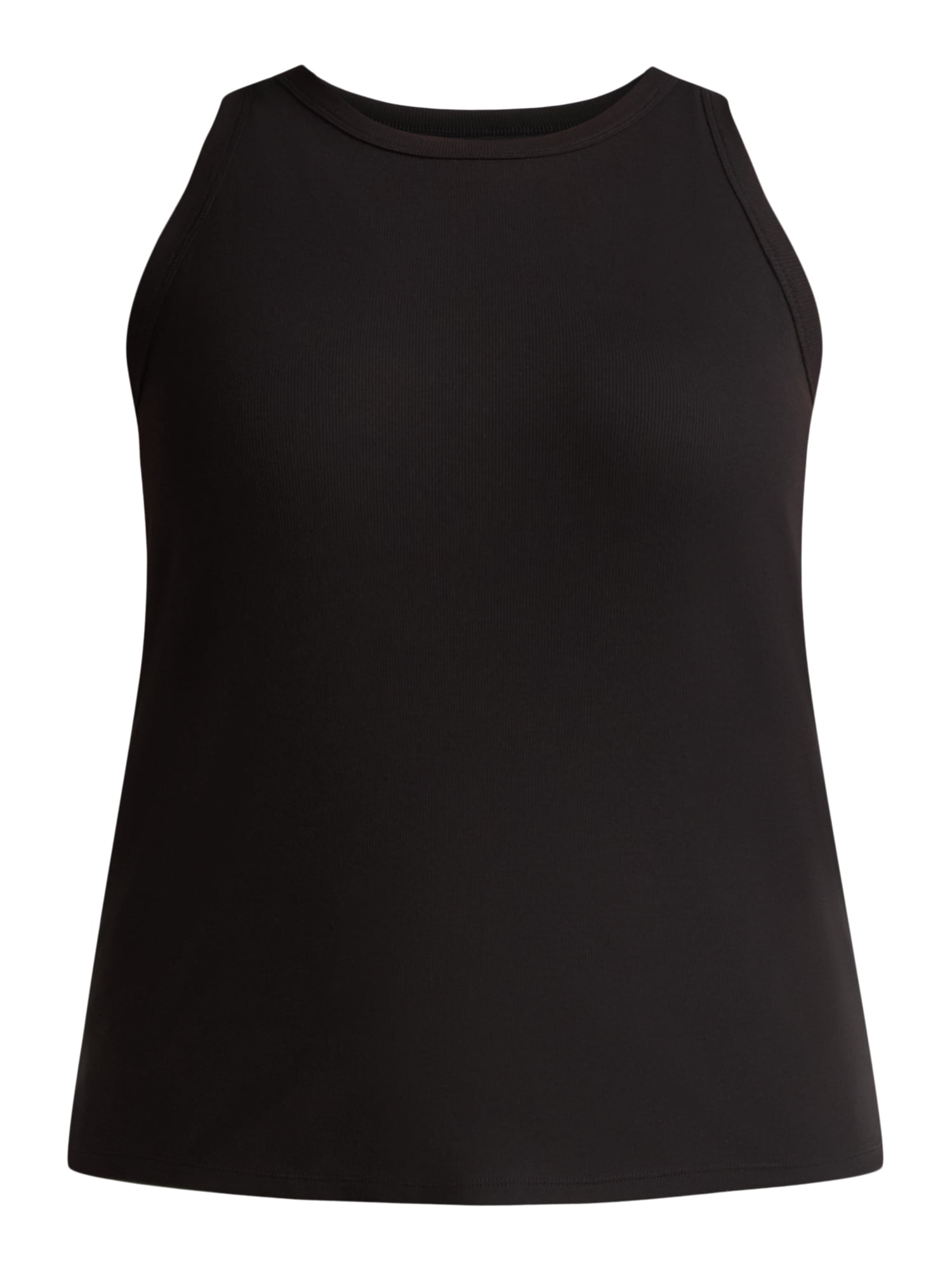 Terra & Sky Women's Plus Size High Neck Rib Tank Top, 2-Pack