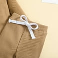 thumbnail image 2 of Scyoekwg Baby Clearance Clothes Infant Newborn Toddler Girls Baby Boys Sets Outfits Fashion Solid Color Long Sleeve High Necked Romper Top Drawstring Long Pants Outfits Khaki0 Months, 2 of 8
