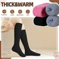 thumbnail image 2 of JIANFANG Fuzzy Socks for Women 3 Pairs Knee High Fluffy Soft Warm Stocking Cozy Slipper Plush Winter Long Christmas Socks, 2 of 5