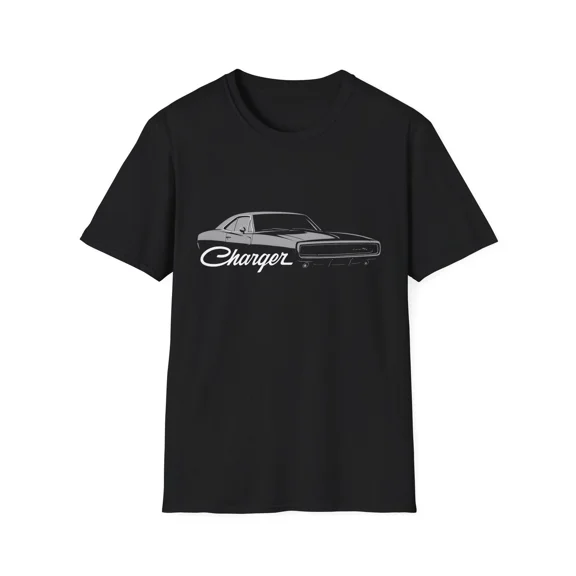 Reprint Rare 1970 Charger R/T Shirt – Classic Muscle Car Graphic Tee | Retro Gray Art