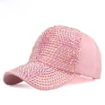 thumbnail image 2 of Gorra de béisbol de malla con diamantes de estilo coreano a la moda, gorra para el sol para exteriores, gorra de escenario con diamantes para mujer, 2 of 6