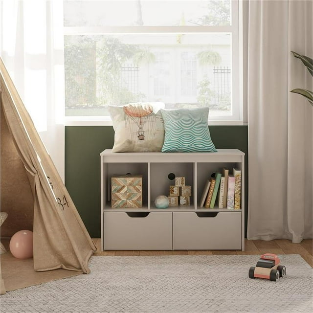 Ameriwood Home Cube de Rangement pour Enfants Tyler avec Tiroirs en Gris Colombe