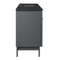 thumbnail image 3 of Single Sink Vanity Cabinet, Grey Gray Black, Wood, Mid Century Hotel Bedroom Bathroom, Modern Contemporary HB33683, 3 of 11