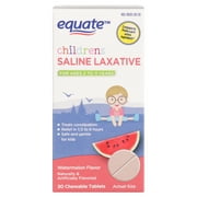 Equate Children's Saline Laxative Chewable Tablets, Watermelon Flavor, Ages 2 to 11 Years, 30 Count, Compare to Pedia-Lax® Active Ingredient