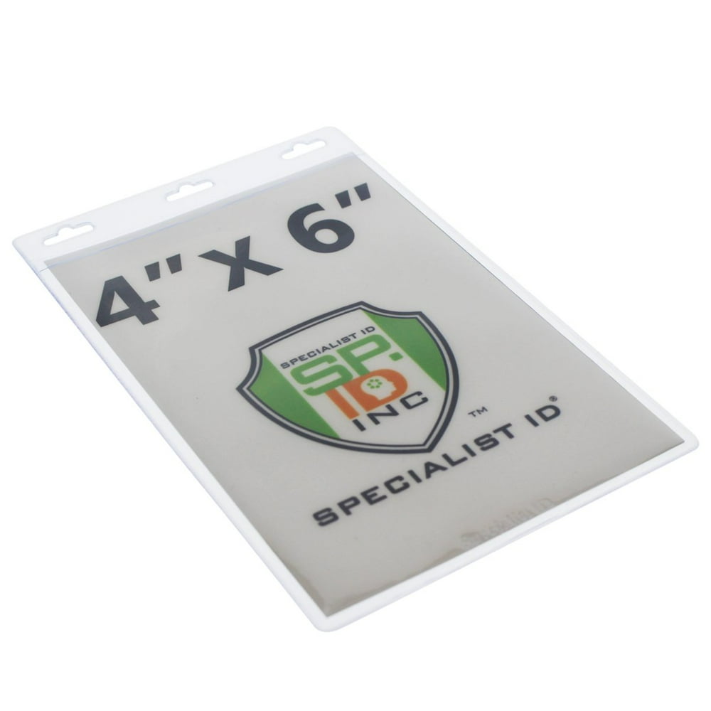 Bulk 100 Pack Large 4X6 Clear Vertical Vinyl Badge Holder Perfect