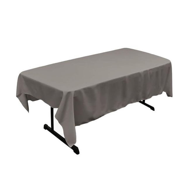TCpop60x90-Gray DarkP12 LA Linen Nappe Rectangulaire en Polyester, Gris Foncé - 60 x 90 Po.