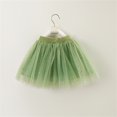 thumbnail image 4 of Darzheoy Girls Skirt Summer Versatile Elastic Waist Cake Puffy Skirt Color Layered Mesh Bow Casual Pleated Loose Solid Color Half Skirt Princess Skirt ,Size:1-7 Years, 4 of 9