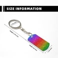 thumbnail image 3 of Uemuo Rainbow Glitter Pattern Rectangular Metal Keychain - Durable, Stylish, and Personalized Key Ring for Men and Women,Engraved Keychain,Gift Slim Sturdy Keychain, 3 of 7
