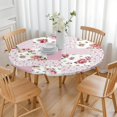 thumbnail image 3 of Pioneer Flower Floral Print Pattern Round Fitted Tablecloth with Elastic Edge,Dining Table Cover Waterproof,Outdoor Round Tablecloth for Camping,Dining,Indoor and Outdoor, 3 of 7