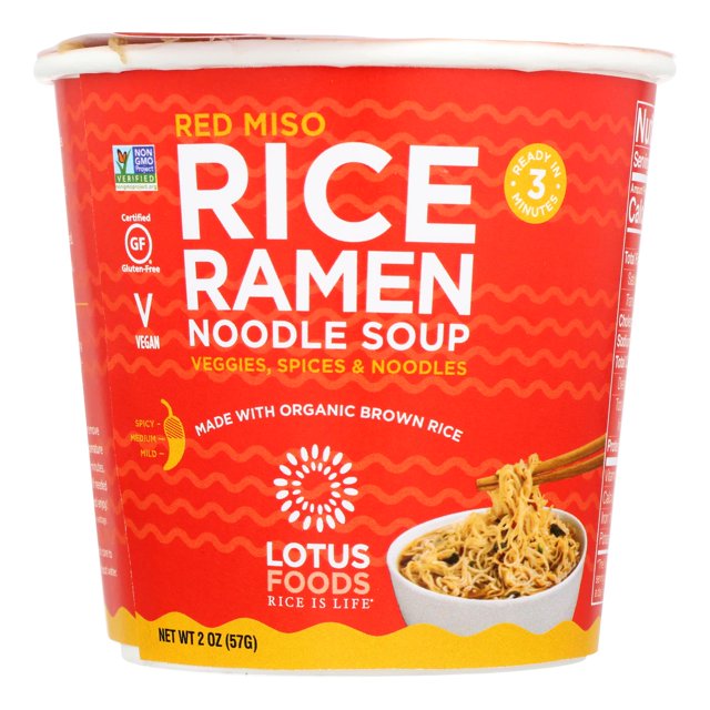 Lotus Foods Soupe de Nouilles Ramen au Riz Miso Rouge - Caisse de 6 - 2 Oz