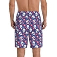thumbnail image 5 of Cauagu Skull cartoon flower Print Pajama Bottoms for Men Sleep Pajama Shorts Elastic Waistband Sleep Pajama Short Men's PJ Shorts -X-Large, 5 of 6