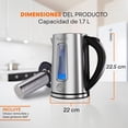 thumbnail image 2 of Hukën x MasterChef | Tetera Eléctrica STEEL-FUSE 1.7L | Hervidor de Agua con Infusor de Té Removible | Acero Inoxidable | Apagado Automático | Base 360&amp;de, 2 of 9