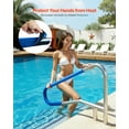 thumbnail image 4 of VEVOR Pool Rail, 54 x 32 inch Pool Handrail, 220 lbs Load Capacity Heavy Duty 304 Stainless Steel Swimming Handrail, Detachable Nonslip Sleeve, Recessed or Base Mount, for Poolside, Water Parks, 4 of 9