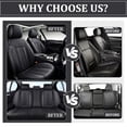 thumbnail image 4 of Fit for Ford Ranger 2024 Seat Cover, Black Car Seat Covers, Premium Leather 5 Piece Full Set Retain Seatbelt Port Protect and Upgrade Seats, Only for Crew Cab and XLT,XL,LARIAT, 4 of 6