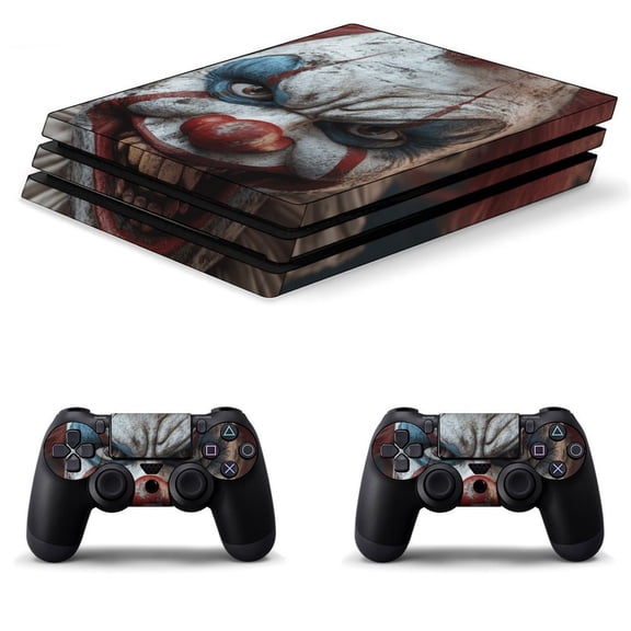 Decal Skin for PS4 Slim / PS4 Pro / PS4, Whole Body Vinyl Sticker Cover for Playstation 4 Console and Controller (Creep Clown)