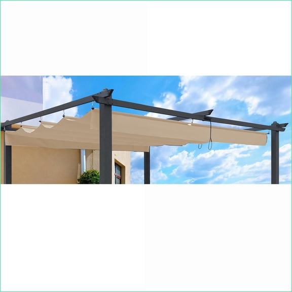 Pergola Replacement Canopy | 13 x 10 Ft Outdoor Patio Sun Shelter Top, Khaki | Polyester | Rectangle