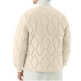 thumbnail image 6 of Timoontee Men's Oversize Coat Casual Comfy Stand Collar Coats Padded Warm Coats Solid Zip Up Quilted Outerwear Coat Fall Winter Clothes Beige XL, 6 of 8
