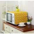 thumbnail image 2 of NOGIS Microwave Oven Cover Dustproof Top Cover Cotton Linen Toaster Cover Kitchen Appliance Protector Decorative Dust proof Cover with 4 Side Storage Pockets, 11.8" x 35.4" (Yellow), 2 of 7
