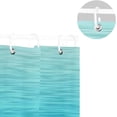 thumbnail image 5 of Coolnut Aqual Blue Stripe Shower Curtain Waterproof Fabric Shower Curtain 60" W x 72" H Shower Curtain Set with Hooks for Bathroom Decor, Machine Washable, 5 of 6