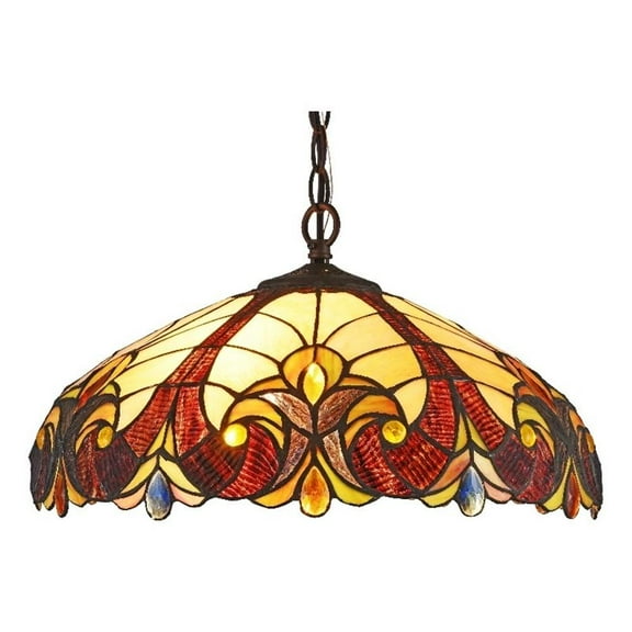 Chloe Lighting Adia 2-Light Glass Hanging Pendant Fixture in Multi-Color