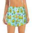 thumbnail image 2 of Picia Cartoon Avocado Pattern Women's 2 in 1 Athletic Running Shorts High Waisted Workout Casual Gym Sweat Shorts with Comfy Liner Zipper Pockets-X-Large, 2 of 9