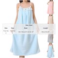 thumbnail image 3 of WAGUTH Warm Coral Fleece Nightgown for Women Sleeveless Ruffle Floral Decor Loose Quick Dry Shower Robes Loungewear, 3 of 6