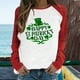 thumbnail image 1 of ICHUANYI Liquidación Mujer Primavera Patchwork Día de San Patricio Impreso Manga Larga Cuello Redondo Casual Tee Tops Blusa ICHUANYI WER202308230678, 1 of 6