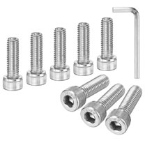 Uxcell 10-Pack M8 x 25mm Hex Socket Head Cap Screws Bolts, 304 Stainless Steel Machine Bolt Full Thread Precision Fasteners