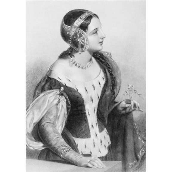 Isabella of France 1292-1358 Queen Consort of Edward II of England & Mother Poster Print, 12 x 17