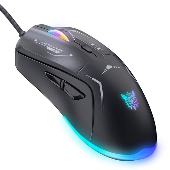 Siivton Wired Gaming Mouse, USB Computer Mouse Adjustable DPI, 7-Color LED Breathing Light, Ergonomic Design with 6 Programmable Buttons, for for PC, Laptop, Windows, Mac, Vista, Linux, Gamer (Black)