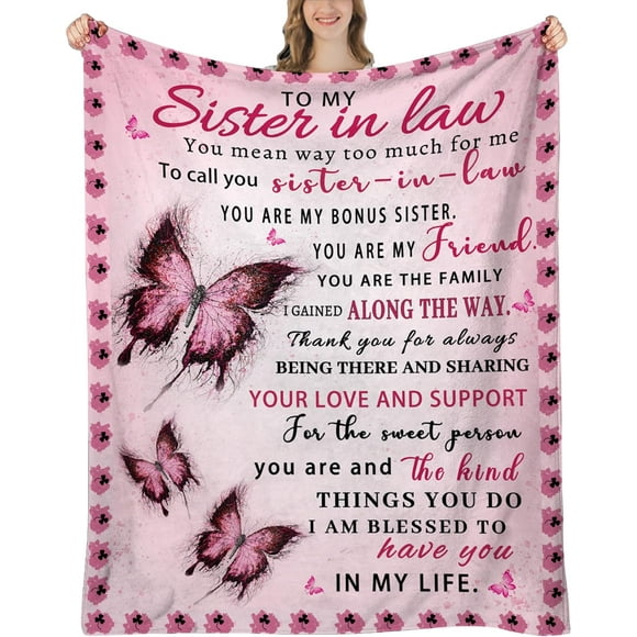 LHSHID Sister in Law Gifts Sister in Law Birthday Gifts Gifts for Sister in Law Birthday Gift for Sister in Law Sister in Law Gifts for Birthday Christmas Sister in Law Blanket 60"x80"