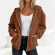 thumbnail image 1 of Neewe Hoodies Shirts for Women Early Fall Long Sleeve Tops Plain Outfits Tops Fashion Full Zip Tees 2025, 1 of 7