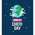 thumbnail image 3 of Ambesonne Earth Day Duvet Cover Set, Smiling Globe on Stars, 2-Calking, Night Blue and Multicolor, 3 of 7
