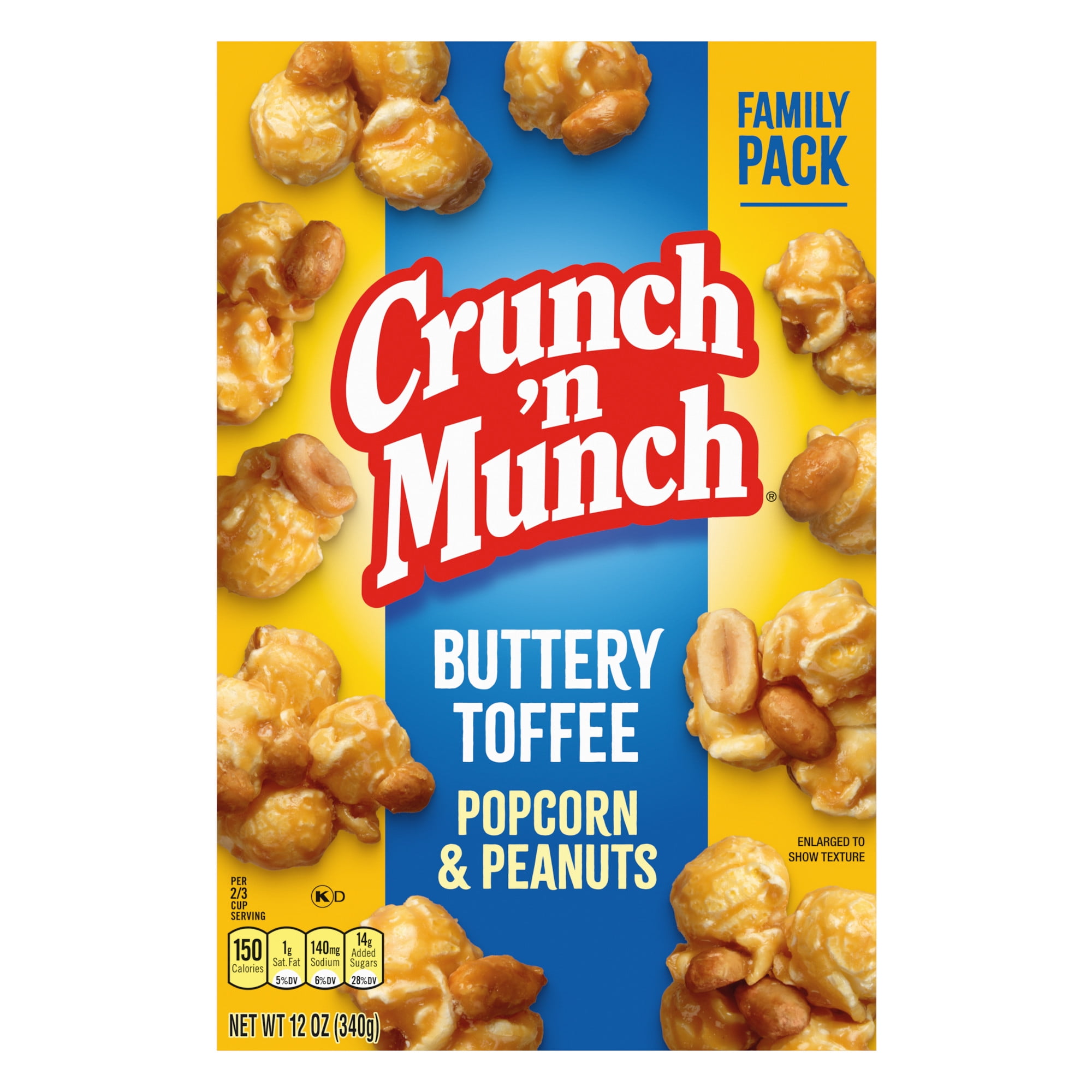 (2 pack) CRUNCH 'N MUNCH Buttery Toffee Popcorn with Peanuts, 12 oz.