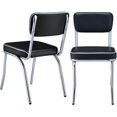 thumbnail image 4 of A Line Furniture Retro Style Black Leatherette and Chrome Base Dining Chairs (Set of 2), 4 of 5
