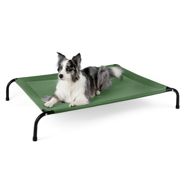 Cama Elevada para Perros SIEMOUR con Refrigeración para Perros Extra Grandes Verde