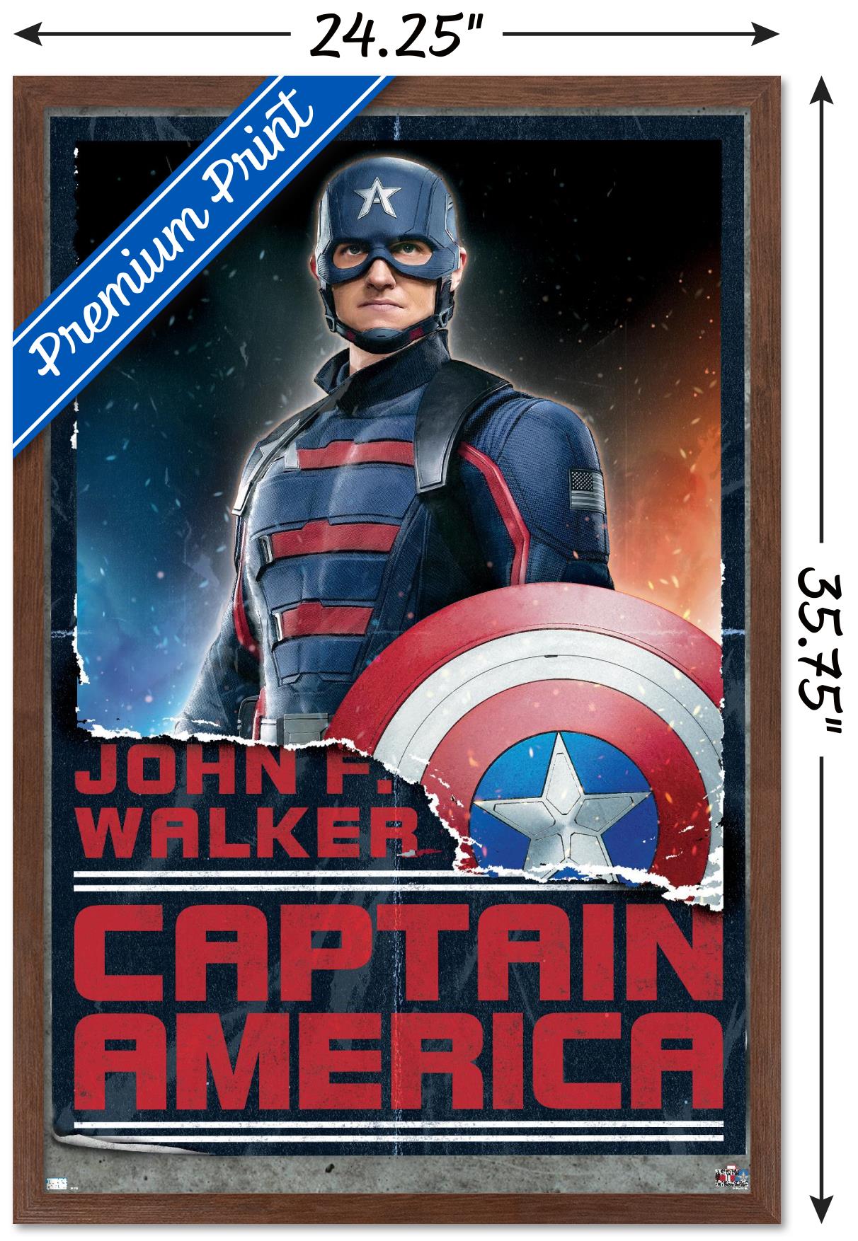 Marvel Falcon and Winter Soldier - John F. Walker Wall Poster, 22.375" x 34", Framed