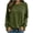 B-Army Green, variant on Womens Round-Neck Lightweight Sweatshirt Drop Shoulder Casual Athletic Jacket Fleece Workout Fall Outfits & Winter Clothes