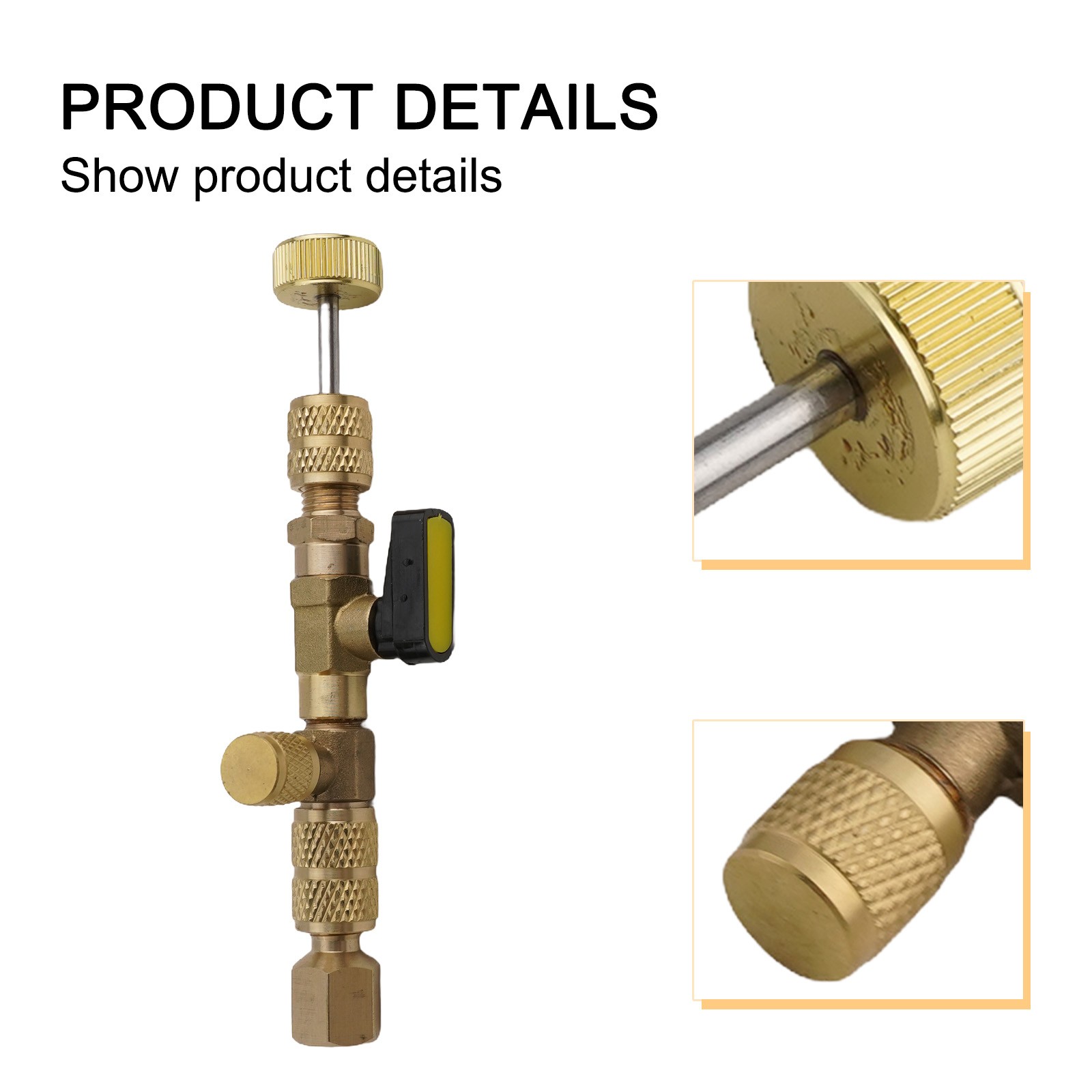 R410A R22 Valve Core Remover Installer Tool With Dual Size SAE 1/4 & 5/16 Port for R404A R407C R134A R12 R32 R600 HVAC System