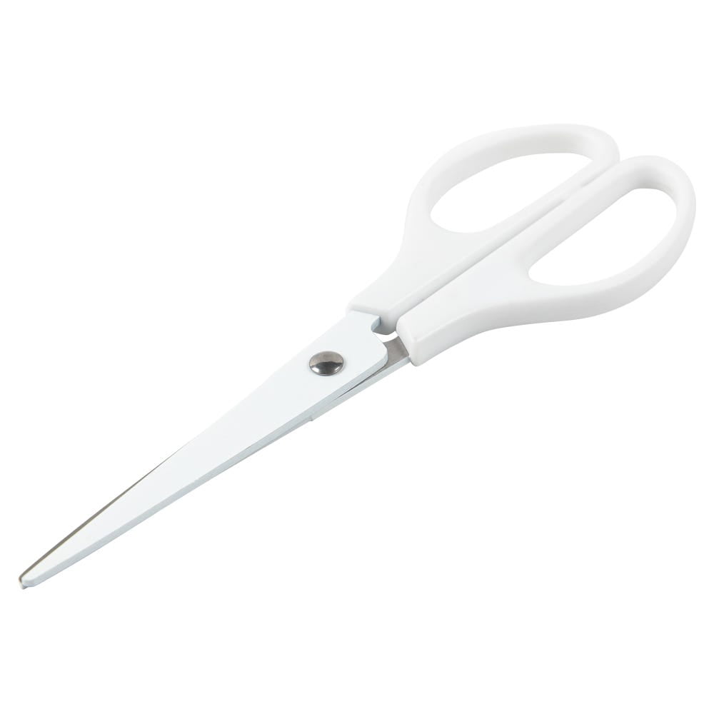 JAM Paper Arts & Crafts Scissors, 6 3/4 in, White, Ergonomic Handle & Stainless Steel Pointed Tip Blades, 1 Pack