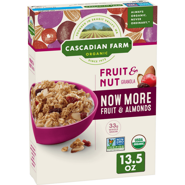 Cascadian Farm Organic Fruit and Nut Granola, Whole Grain Oats, 13.5 oz