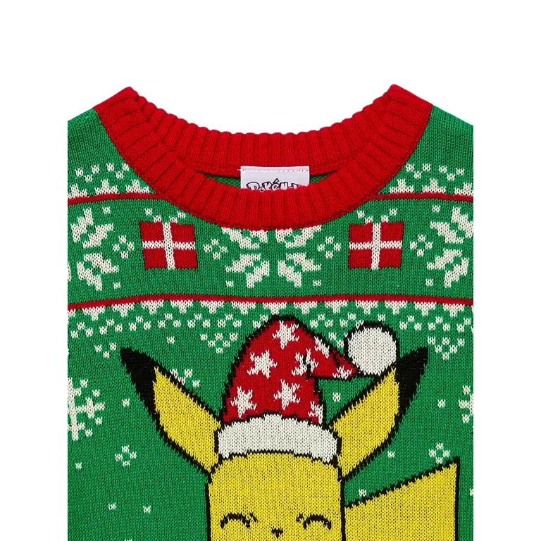 Pikachu Boys Holiday Sweater, Sizes 4-18